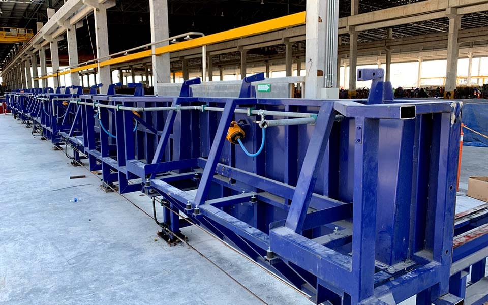 Molde doble hidráulico para vigas