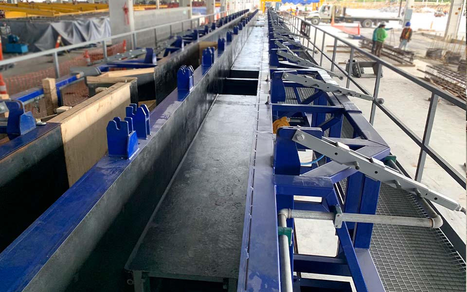 Molde doble hidráulico para vigas